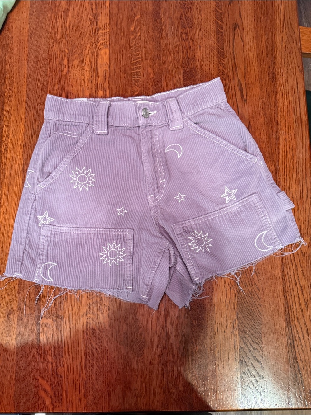 PacSun Lavender Corduroy Sun & Moon Shorts